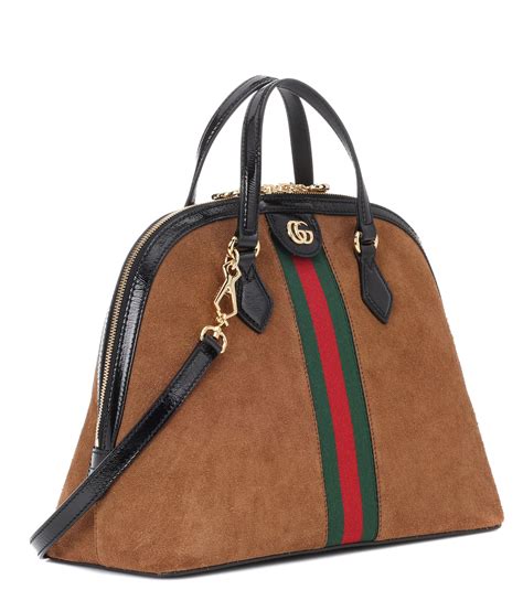 gucci bag dark brown|Gucci brown suede bag.